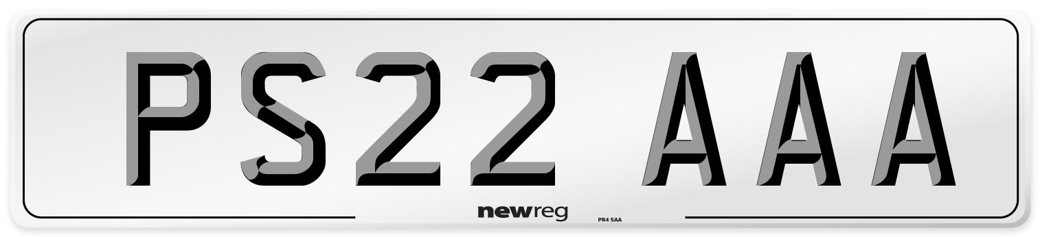 PS22 AAA Number Plate from New Reg